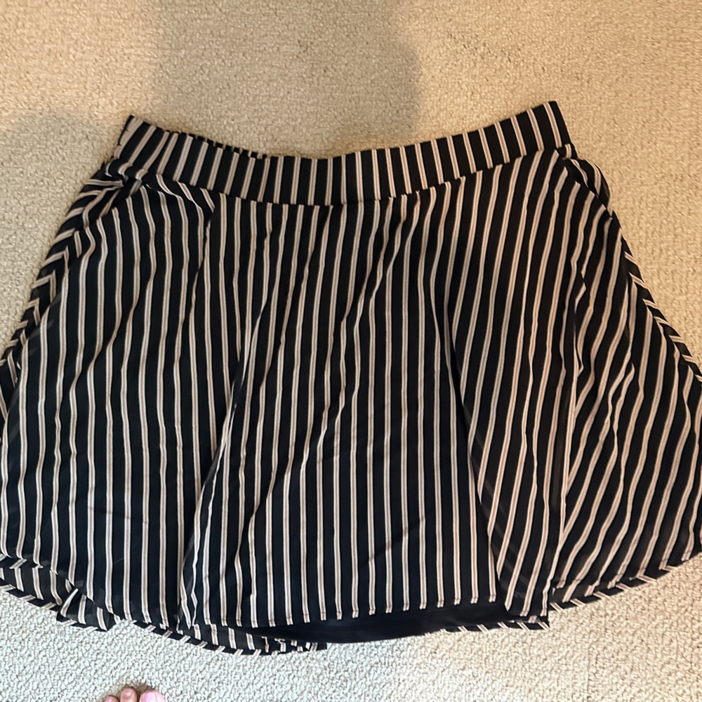 Black and tan Chiffon Striped Women’s Skirt